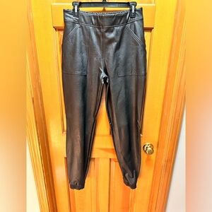 Spanx faux leather joggers